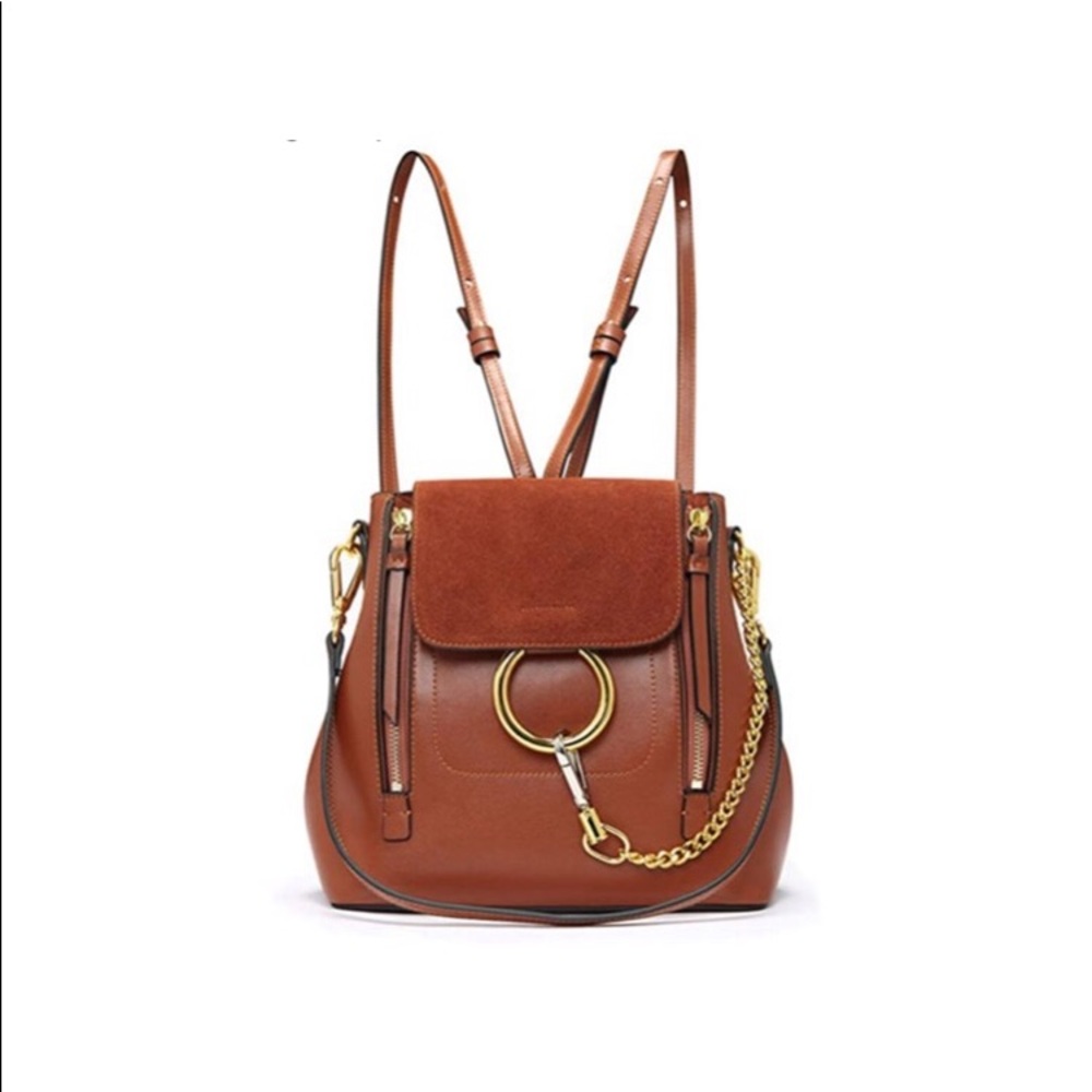 Brown Chain Handbag Backpack - Picture 5 of 10